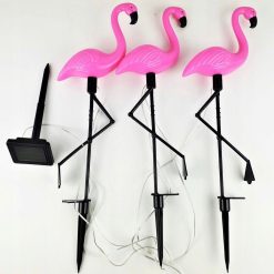 ZESTAW LAMPKA LED FLAMINGO SOLARNE DO ORGODOWE.