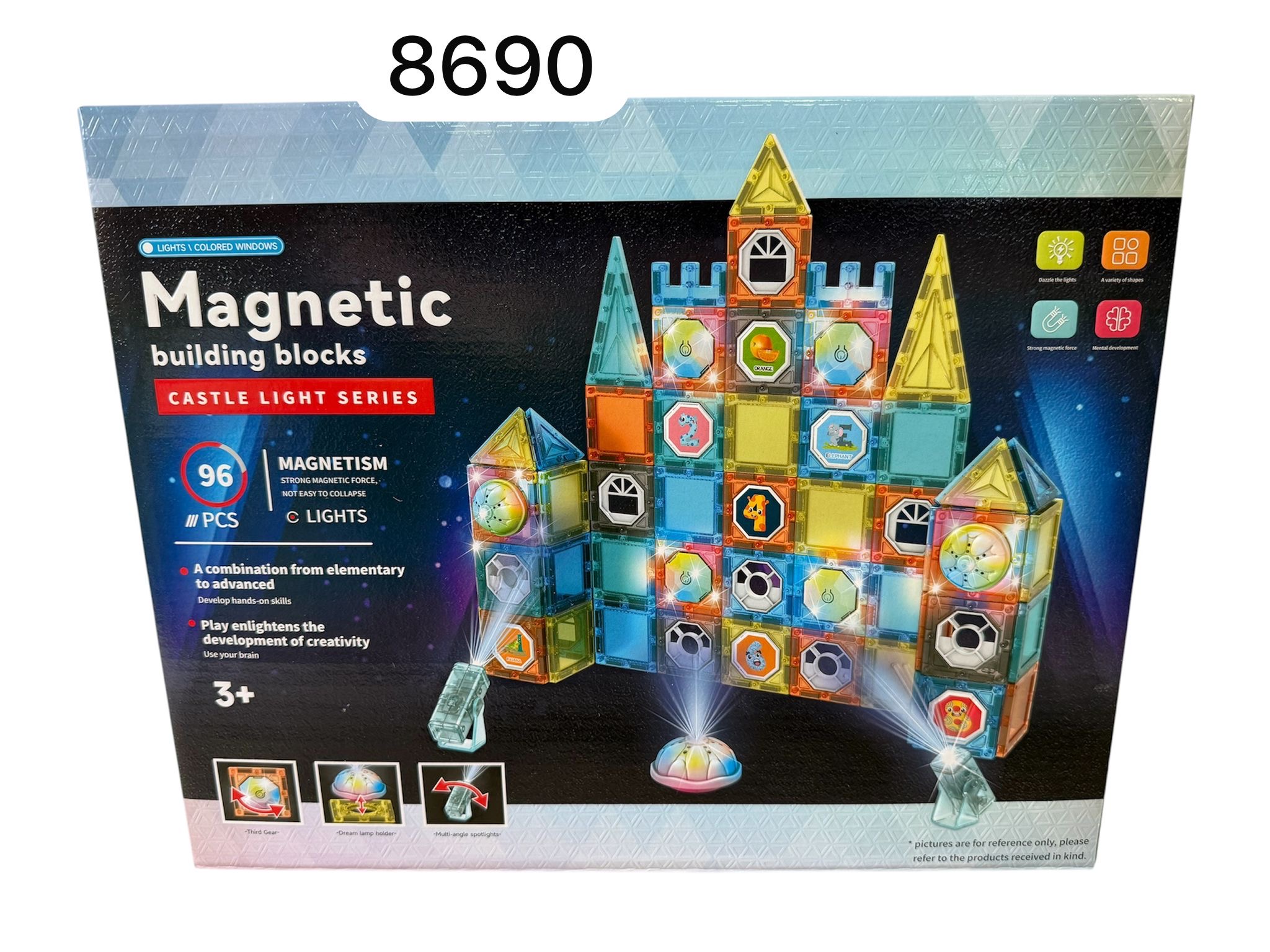 KLOCKI MAGNETYCZNE KONSTRUKCYJNE 96 ELEMENTÓW.