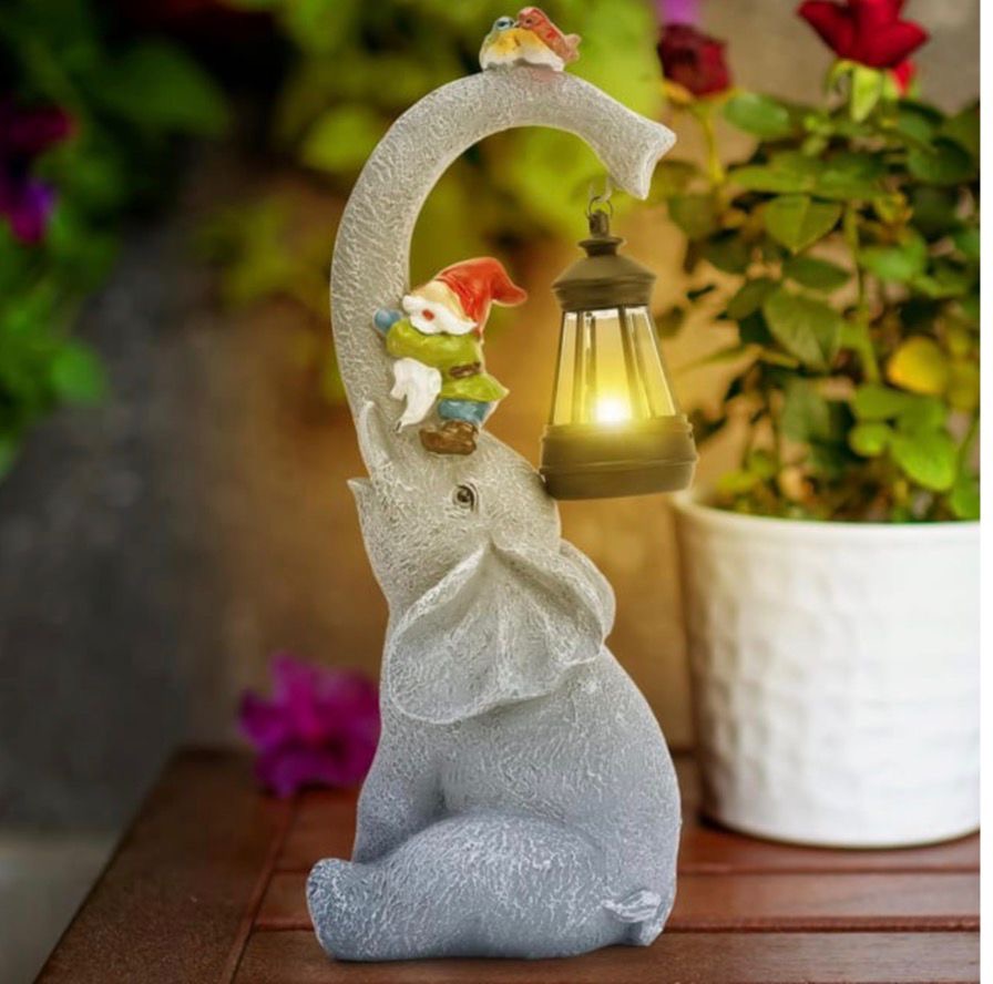 SŁONIA LAMPA DEKORACYJNA OGRODOWA SOLARNA LED.