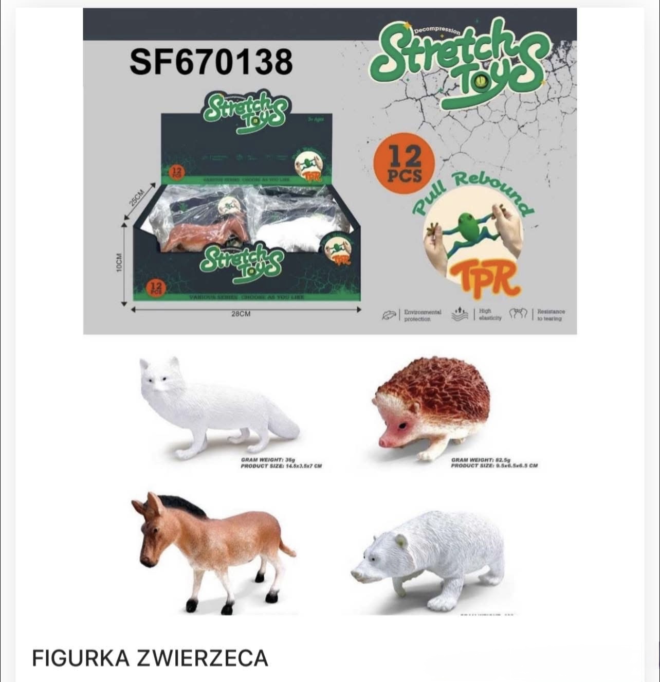 FIGURKI ZWIERZĄT GUMOWE DLA DZIECI.