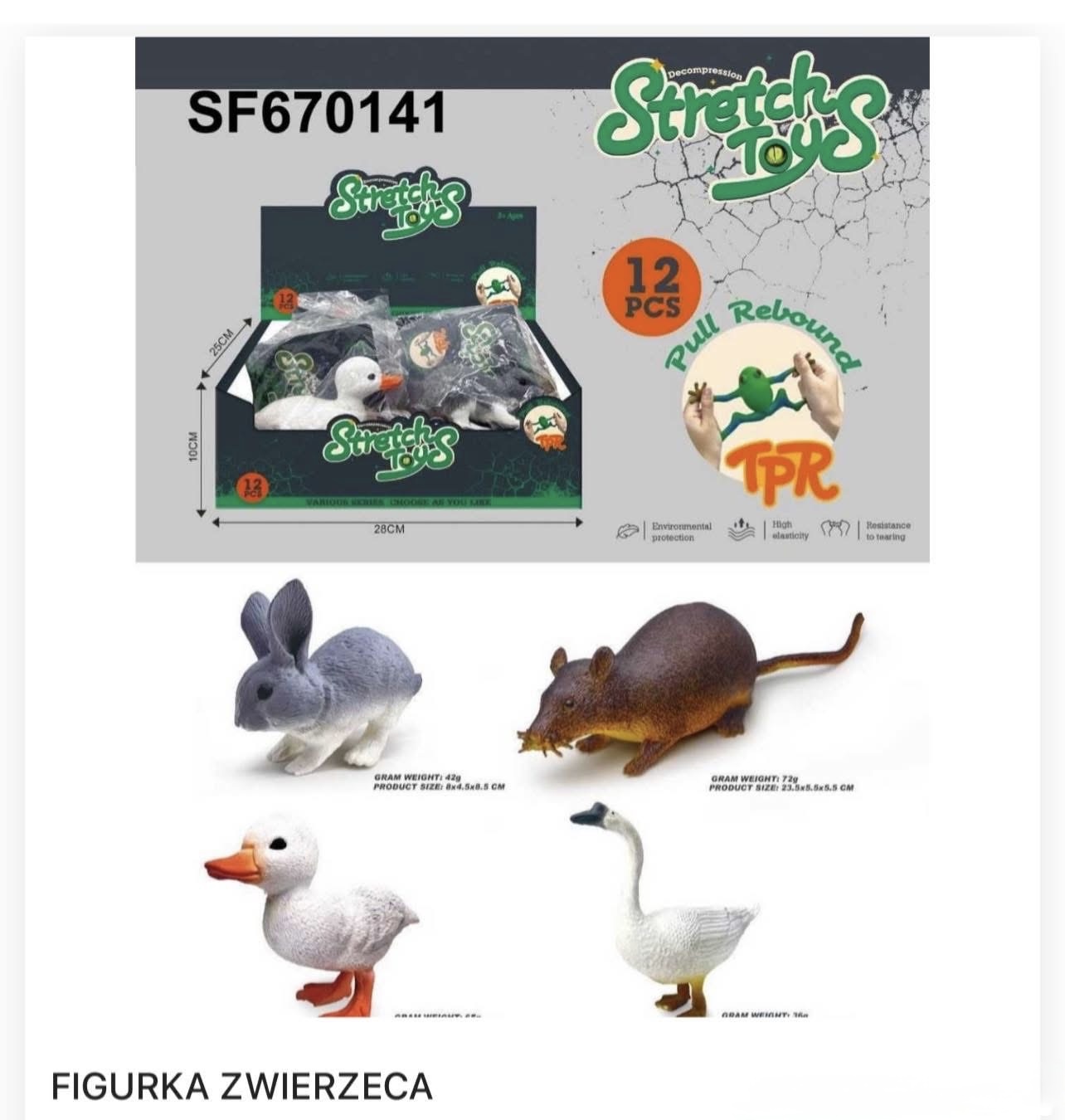 FIGURKI ZWIERZĄT GUMOWE DLA DZIECI.