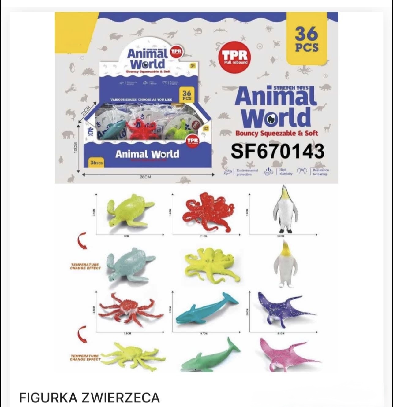 FIGURKI ZWIERZĄT GUMOWE DLA DZIECI.