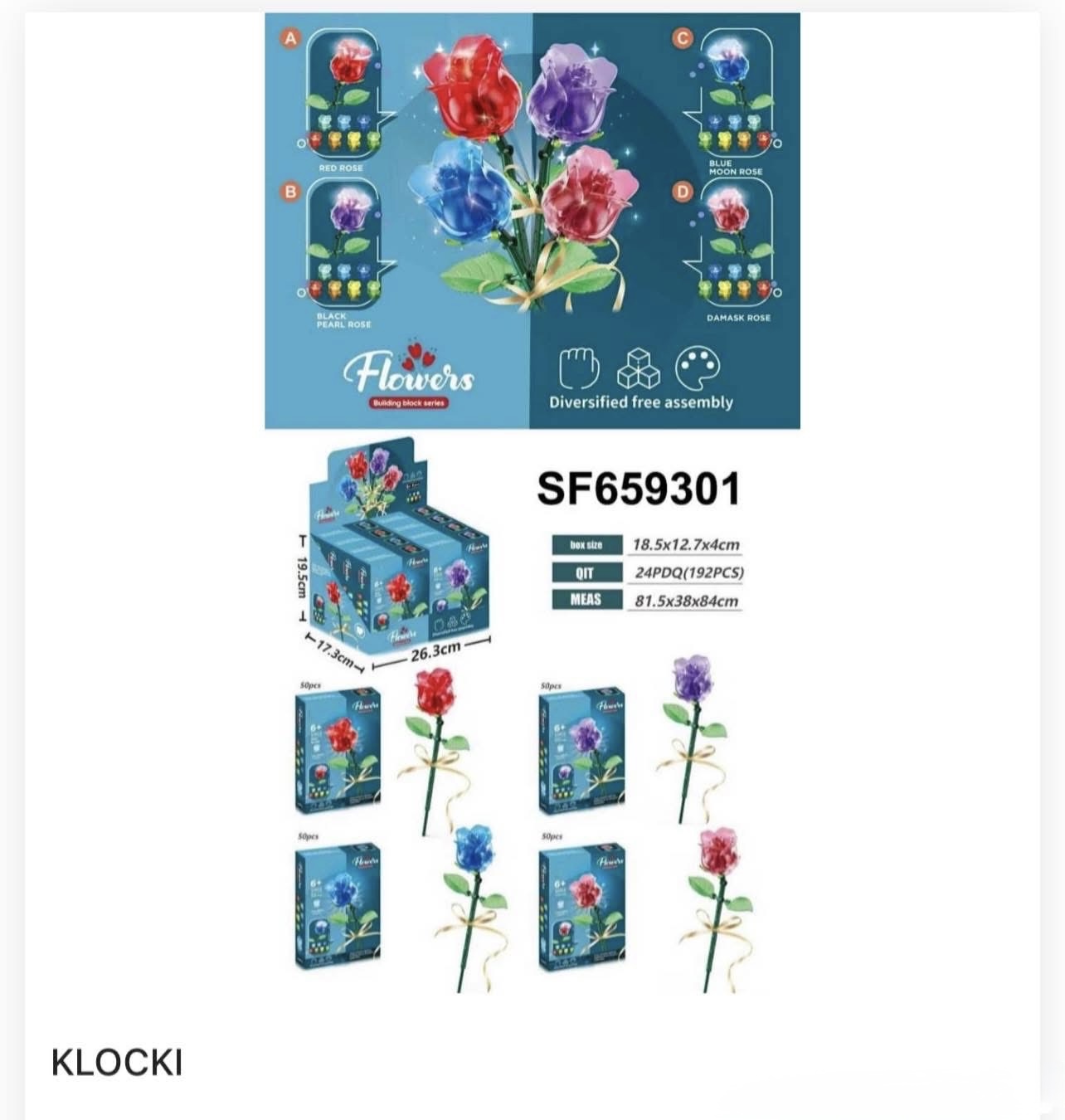 KLOCKI KONSTRUKCYJNE KWIATY DLA DZIECI.