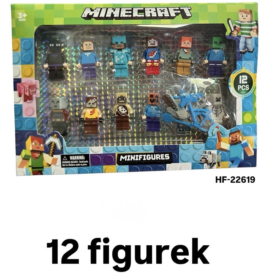 ZESTAW FIGURKI MINECRAFT 12PCS DLA DZIECI.