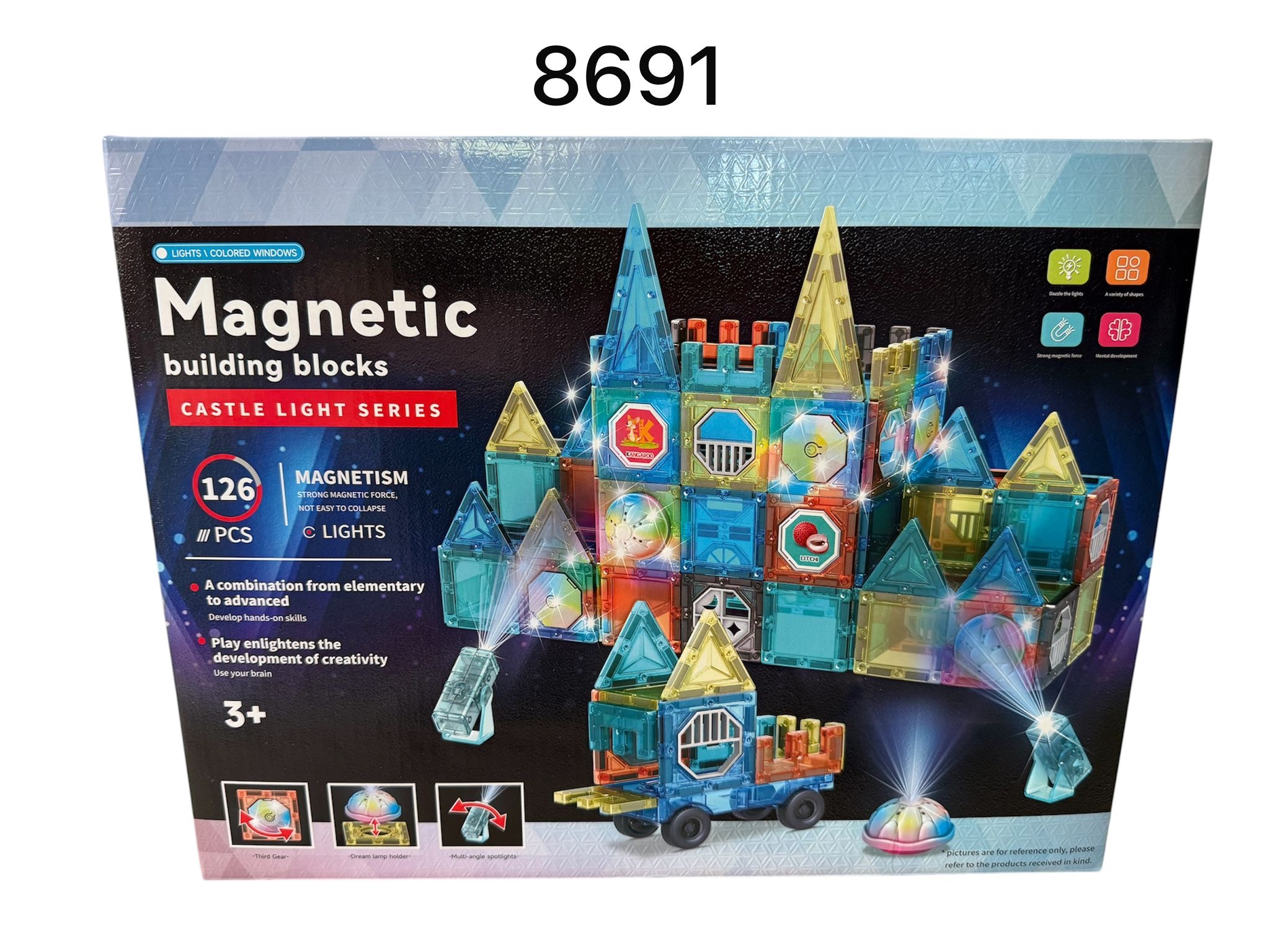 KLOCKI MAGNETYCZNE KONSTRUKCYJNE 126 ELEMENTÓW.