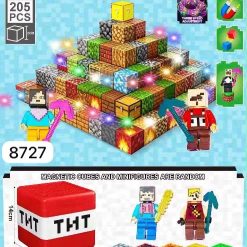 ZESTAW KLOCKI MAGNETYCZNE MINECRAFT LEDOWE 205EL.