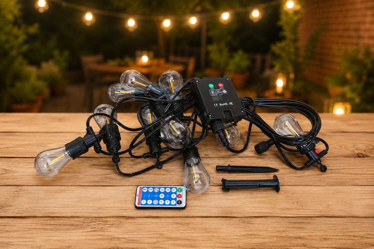 ŁAŃCUCH SOLARNY LED 10 ŻARÓWEK 5M.