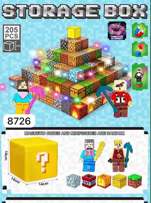 ZESTAW KLOCKI MAGNETYCZNE MINECRAFT LEDOWE 205EL.