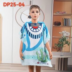 PONCZO DLA DZIECI NA KAPIELOWY Z MIKROFIBRA 65/120CM.