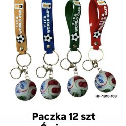 BRELOK FIGURKI GUMOWY PIŁKI LED DO KLUCZY.
