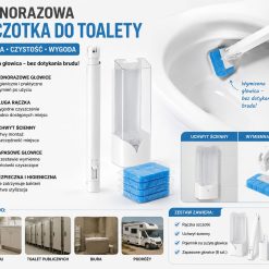 SZCZOTKA DO WC Z WYMIENNYMI JEDNORAZOWYMI GŁOWICAMI.