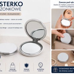 LUSTERKO KOMETYCZNE OKRAGŁE SKŁADANE.