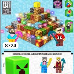 ZESTAW KLOCKI MAGNETYCZNE MINECRAFT LEDOWE 255EL.