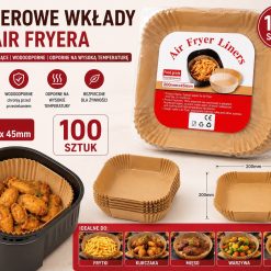 PAPIEROWE WKŁADY DO AIR FRYERA 200x200x45mm.