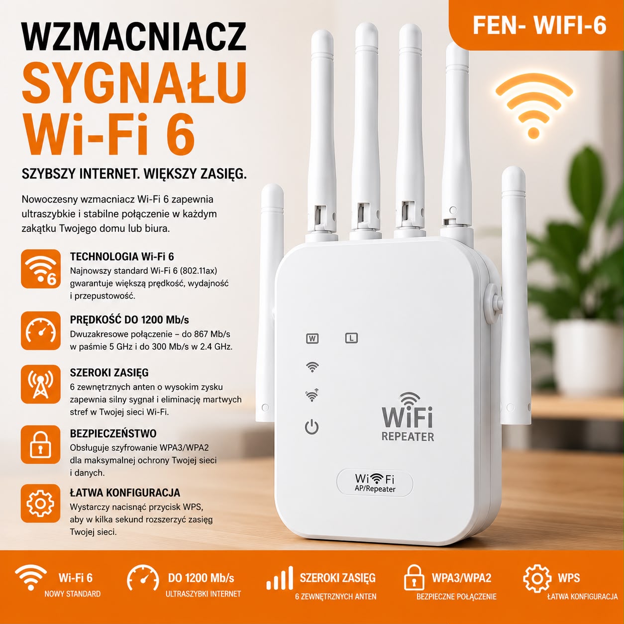 WZMACNIACZ SYGNAŁU WI-FI 6.