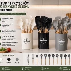 ZESTAW PRZYBORÓW 11PCS KUCHENNYCH Z SILIKONU.
