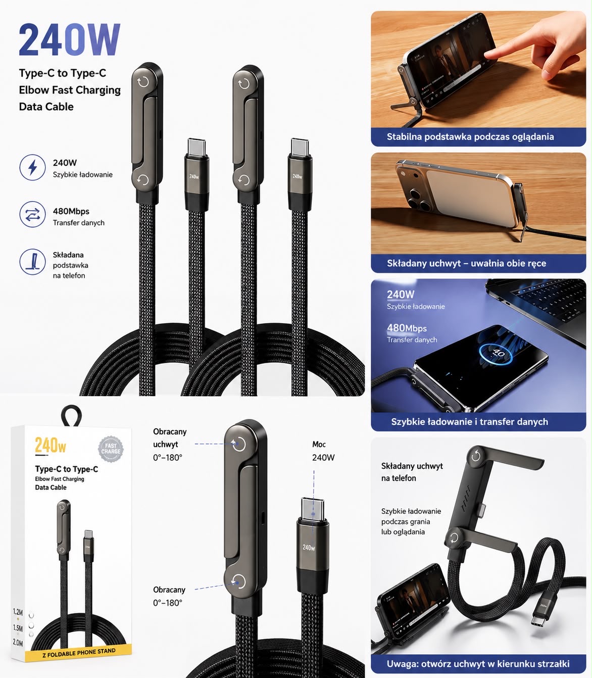 BABEL USB-C FAST CHARGING SKŁADANA DO TELEFON.