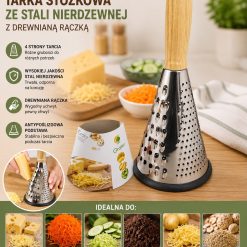 TARKA 4 STRONNA KUCHENNE Z DREWNIANĄ RĄCZKĄ.