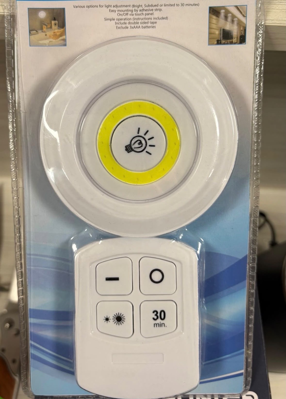 LAMPKA LED COB Z PILOTEM ZASILANA 3 BATERIA AAA. - obrazek 2