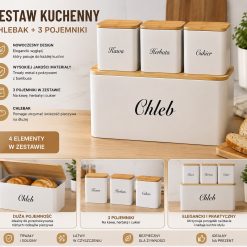 ZESTAW KUCHENNY CHLEBAK + 3 POJEMNIKI.
