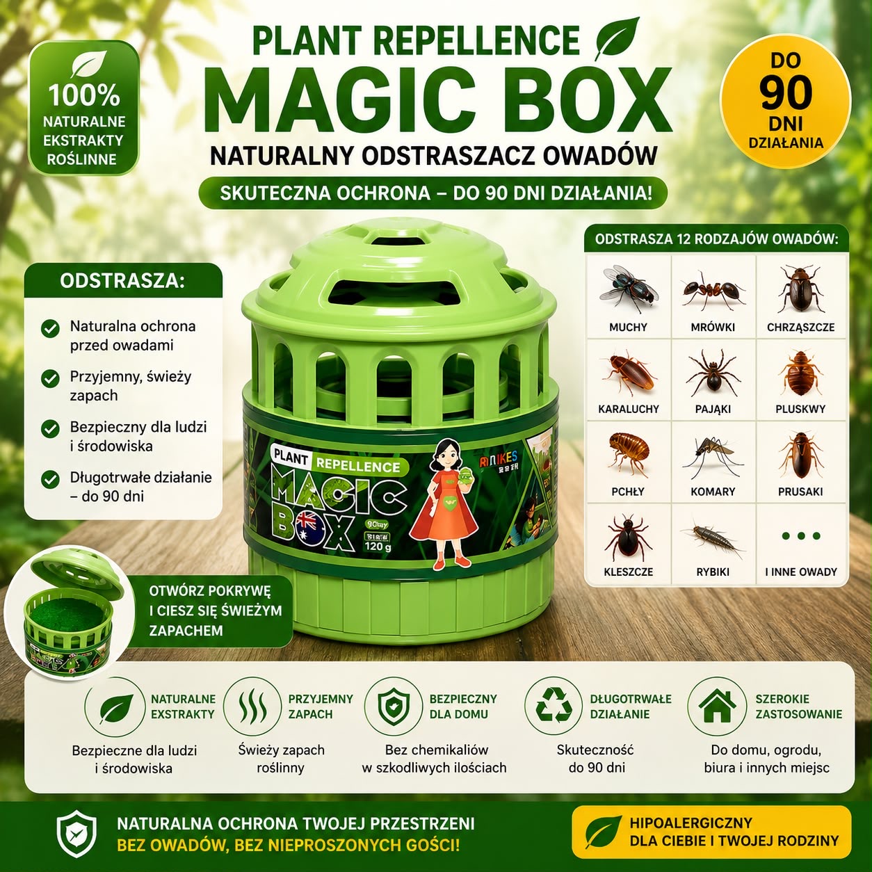 ODSTRASZACZ NATURALNY OWADÓW MAGIC BOX 120G.