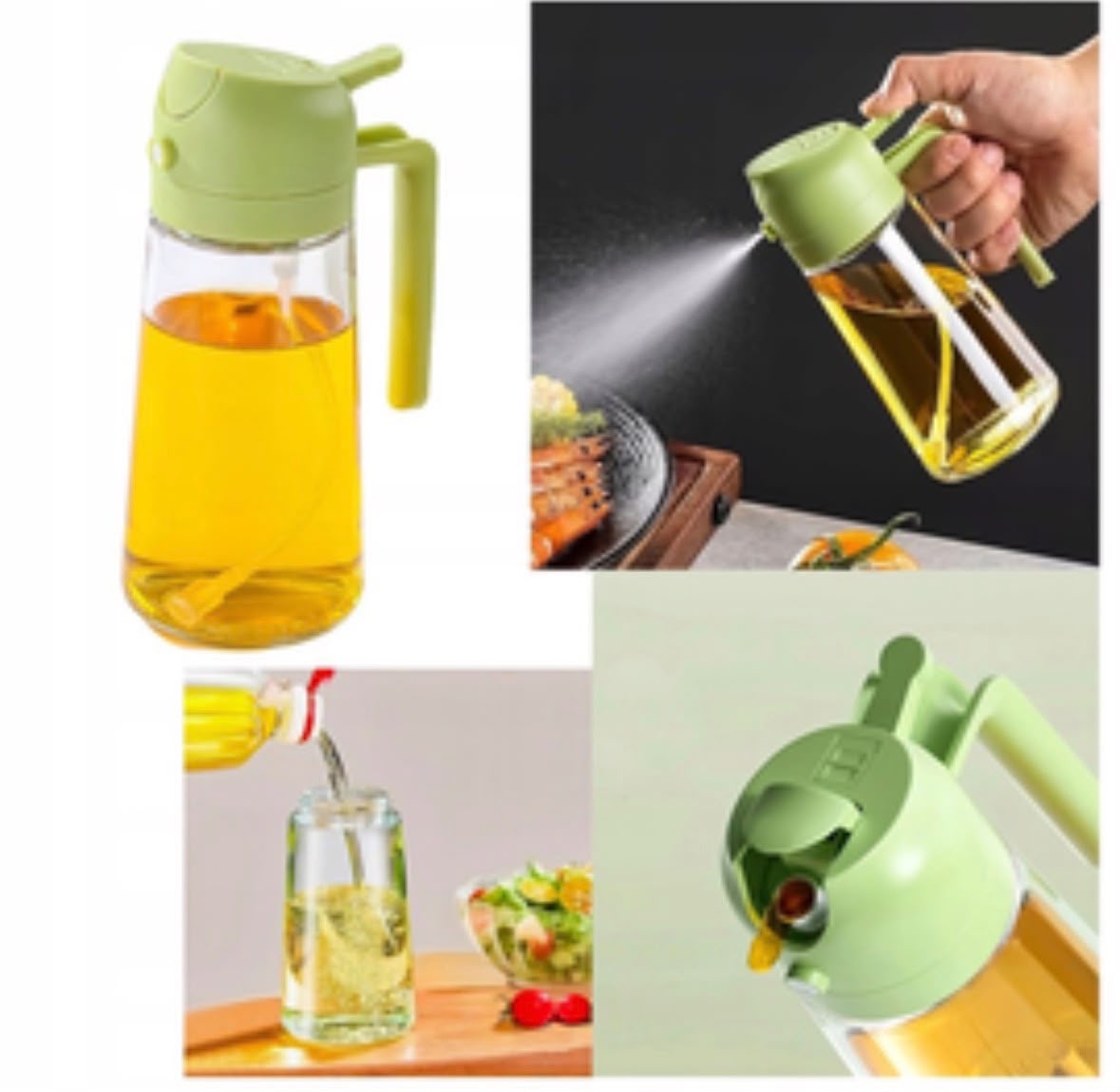 BUTELKA DO OLIWY 2W1 ZE SPRYSKIWACZEM DOZOWNIKIEM 470ml.