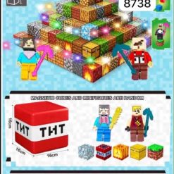 ZESTAW KLOCKI MAGNETYCZNE MINECRAFT LEDOWE 312EL.