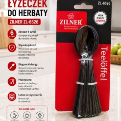 KOMPLET 6 ŁYŻECZEK DO HERBATY STAL NIERDZEWNA.