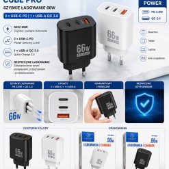 ŁADOWARKA SIECIOWA 66W CUBE PRO.