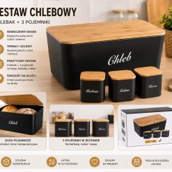 ZESTAW KUCHENNY CHLEBAK + 3 POJEMNIKI.
