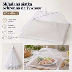 Składana siatka ochronna na żywność 40 × 40 cm.