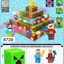 ZESTAW KLOCKI MAGNETYCZNE MINECRAFT LEDOWE 185EL.