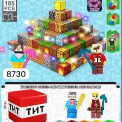 ZESTAW KLOCKI MAGNETYCZNE MINECRAFT LEDOWE 185EL.