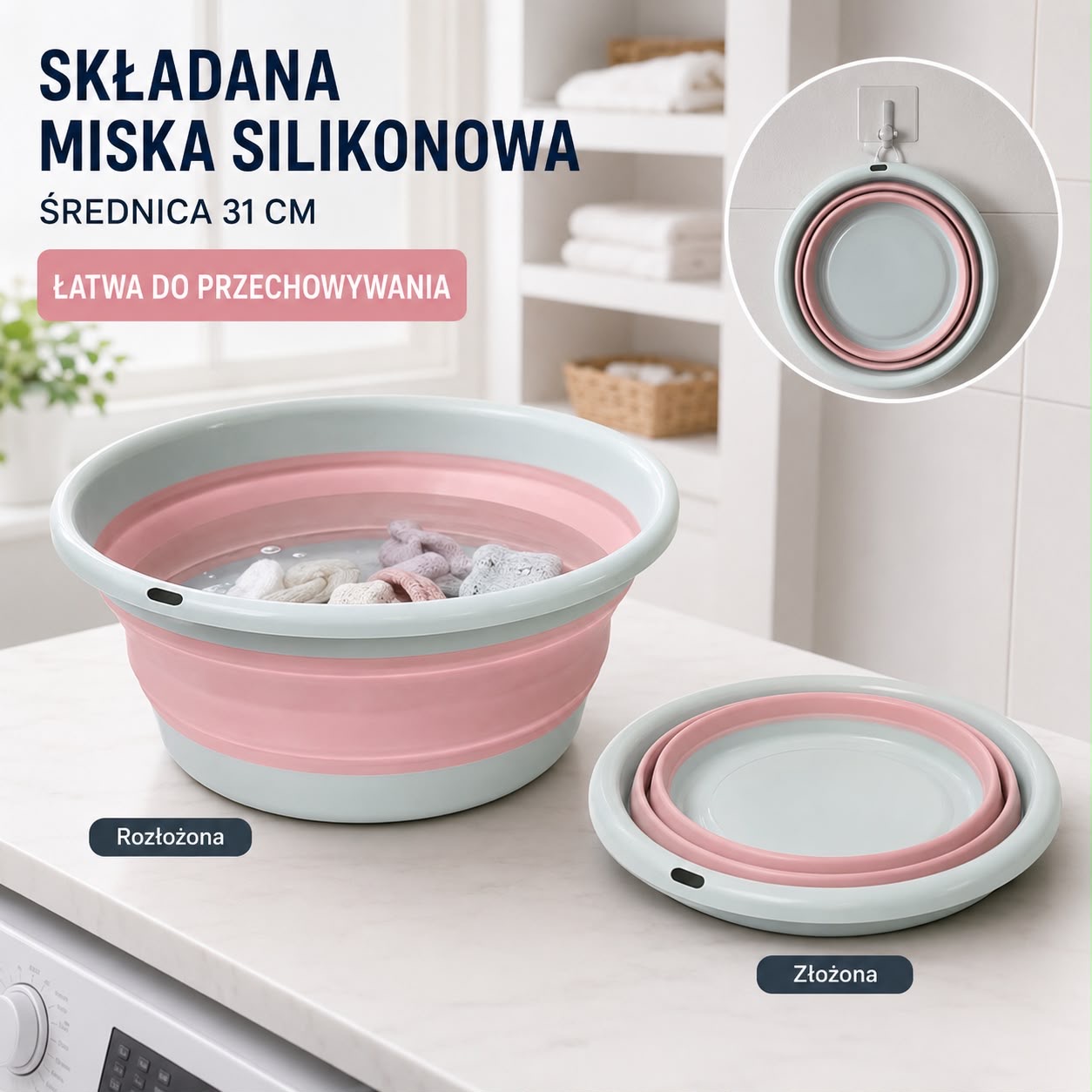 Składana Miska Silikonowa 31 cm