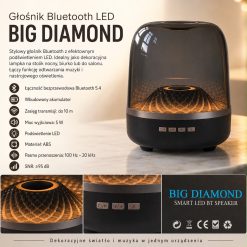 Głośnik Bluetooth LED BIG DIAMOND 5W z lampką dekoracyjną.
