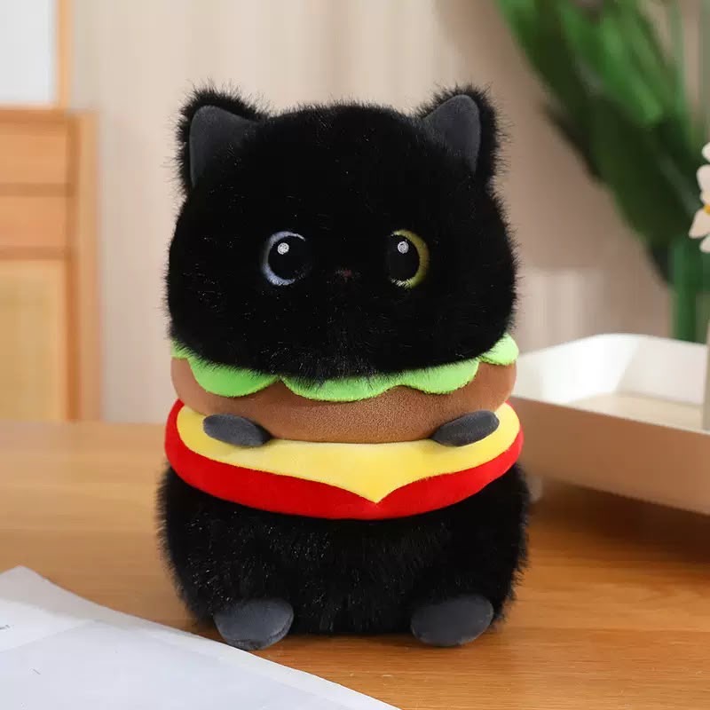 MASKOTKA PLUSZAK KOTEK HAMBUGER DLA DZIECI 25CM. - obrazek 5