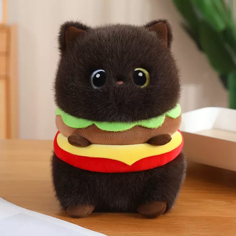 MASKOTKA PLUSZAK KOTEK HAMBUGER DLA DZIECI 25CM. - obrazek 3