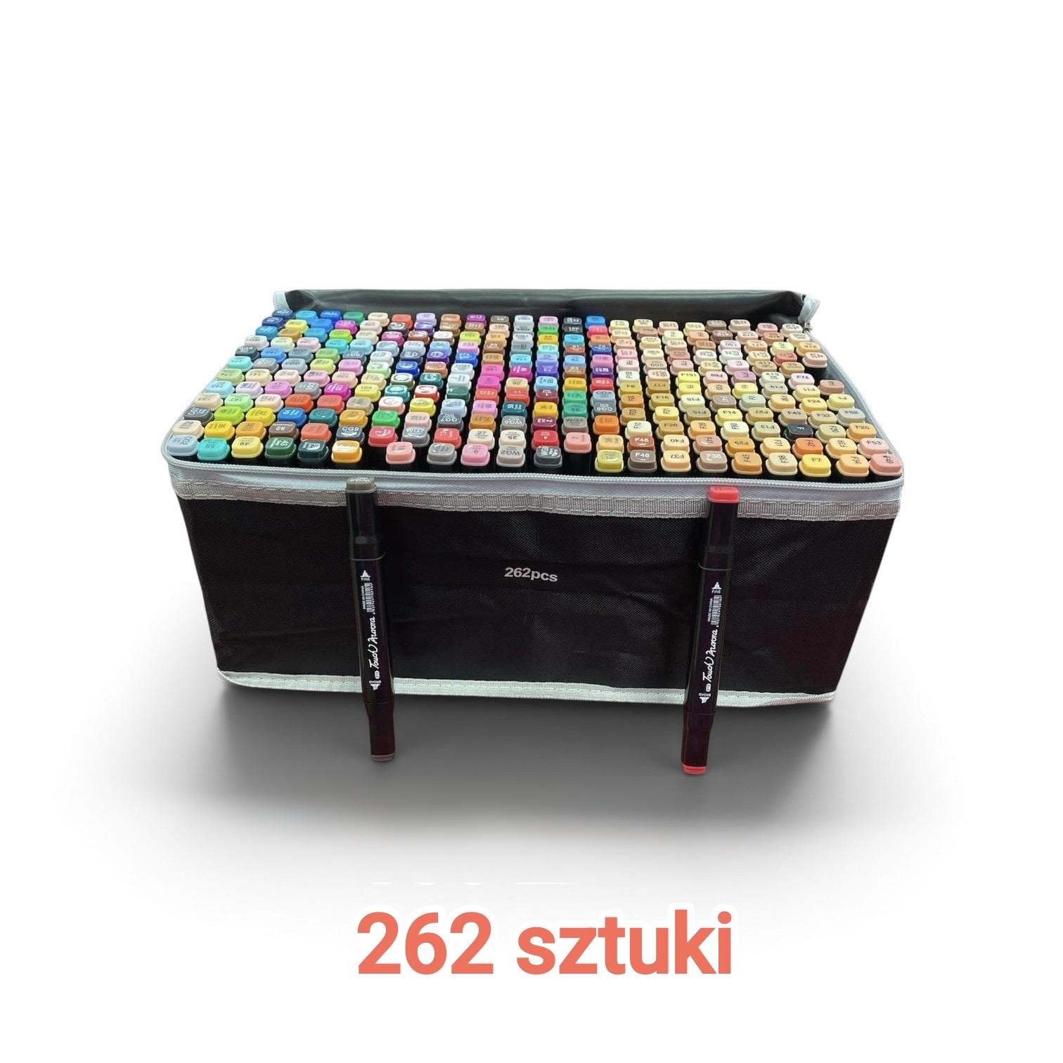 MARKERY DWUSTRONNE ALKOHOLOWE W ETUI ZESTAW 262PCS.