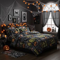 KOMPLET POŚCIELI 3D HALLOWEEN 3 CZĘŚCIOWY 160/200CM.
