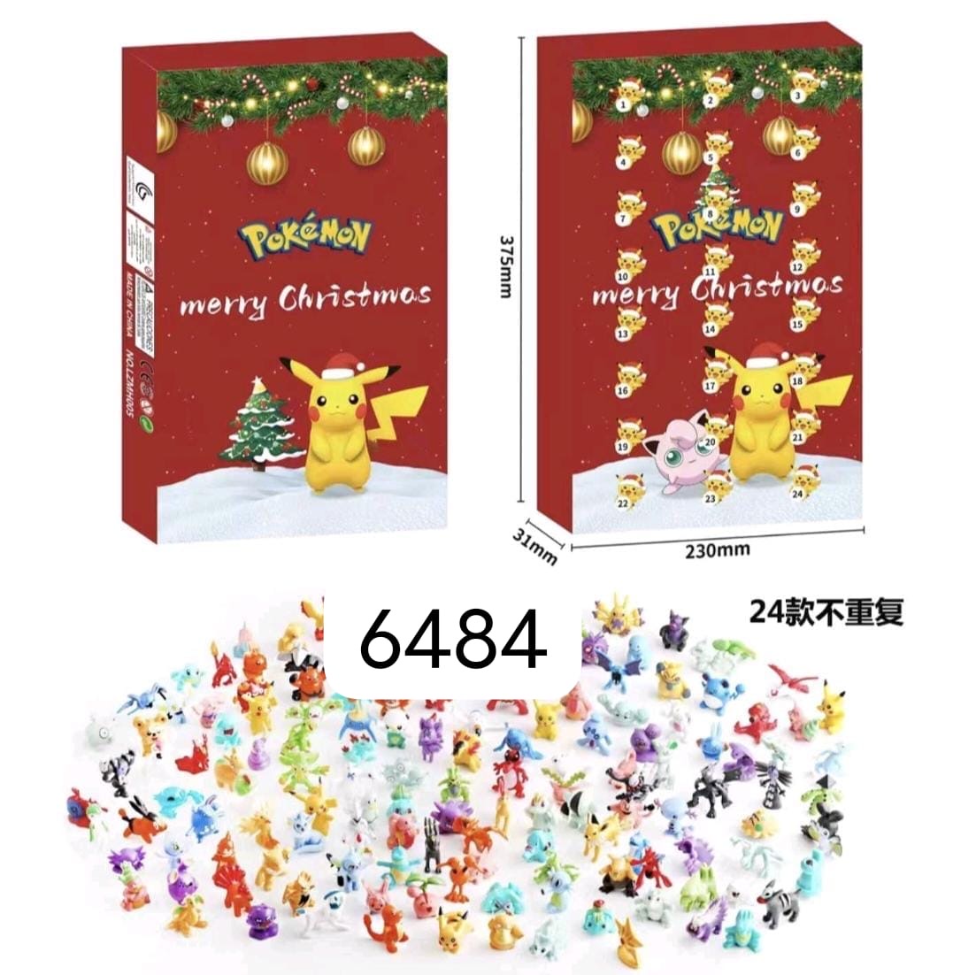 KALENDARZ ADWENTOWY FIGURKI POKEMON MERRY CHRISTMAS.