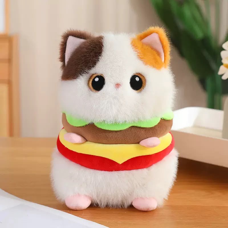 MASKOTKA PLUSZAK KOTEK HAMBUGER DLA DZIECI 25CM. - obrazek 2