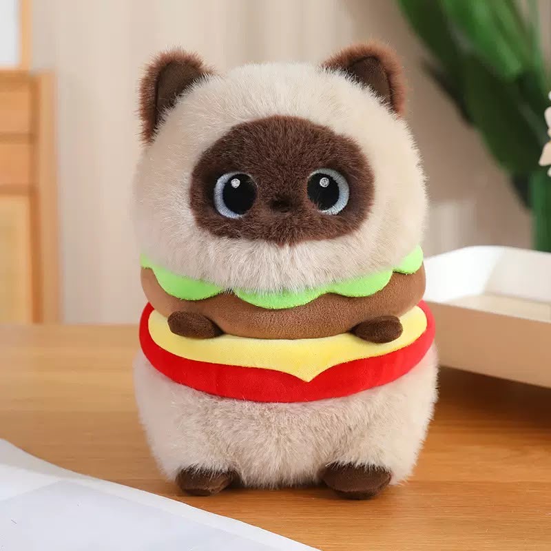 MASKOTKA PLUSZAK KOTEK HAMBUGER DLA DZIECI 25CM. - obrazek 4