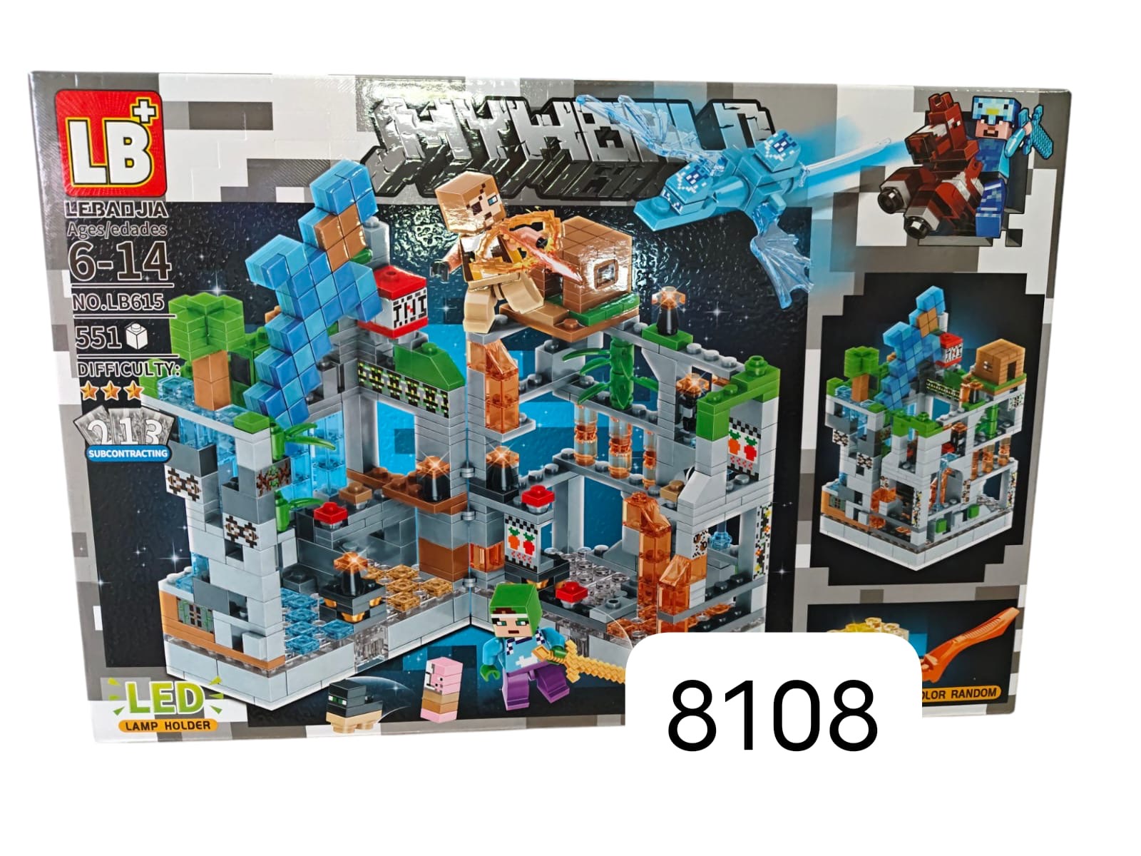 ZESTAW KLOCKI EDUKACYJNE MINECRAFT LEDOWE 551EL.